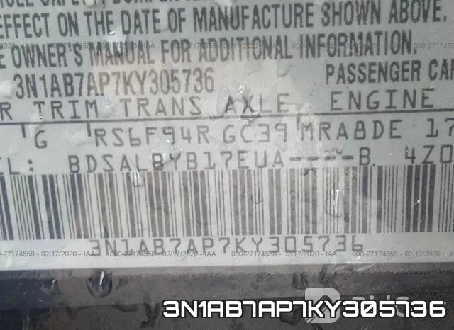 3N1AB7AP7KY305736 фото 10