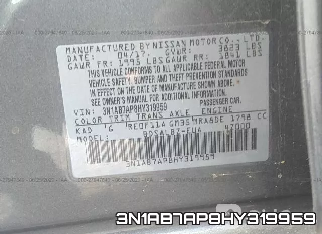 3N1AB7AP8HY319959 фото 10