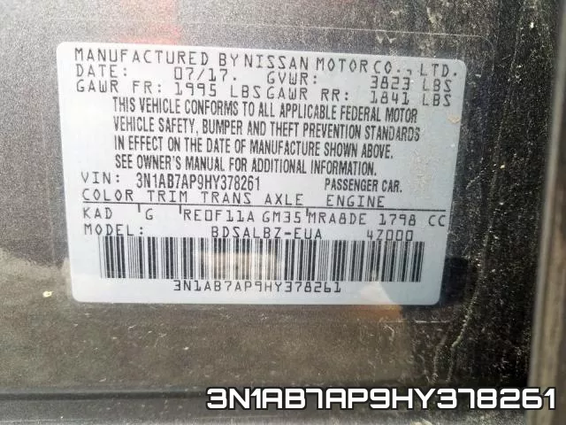 3N1AB7AP9HY378261 фото 2