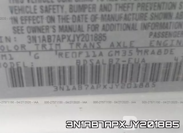 3N1AB7APXJY201885 фото 10