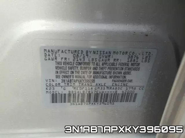 3N1AB7APXKY396095 фото 2