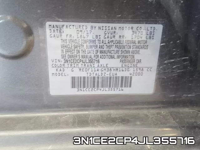 3N1CE2CP4JL355716 фото 2
