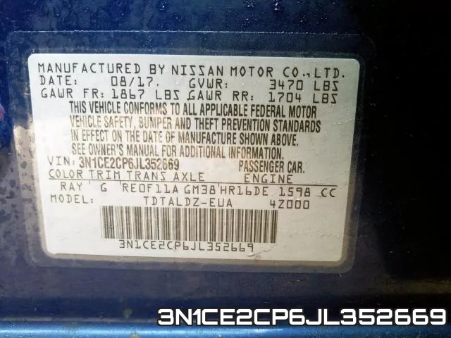 3N1CE2CP6JL352669 фото 2