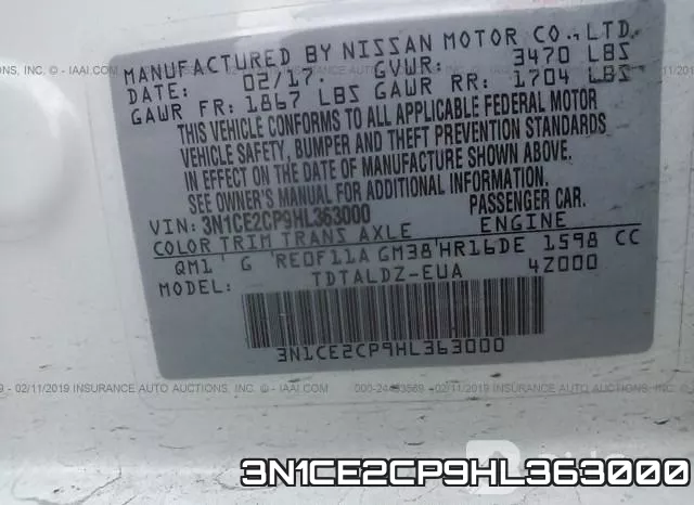 3N1CE2CP9HL363000 фото 10