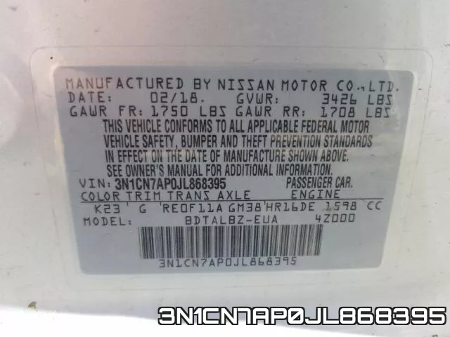 3N1CN7AP0JL868395 фото 2