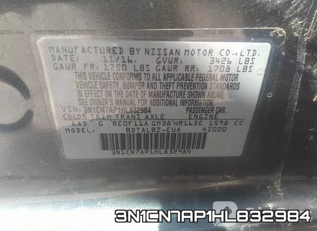 3N1CN7AP1HL832984 фото 10