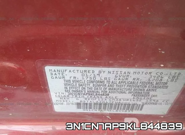 3N1CN7AP9KL844839 фото 10