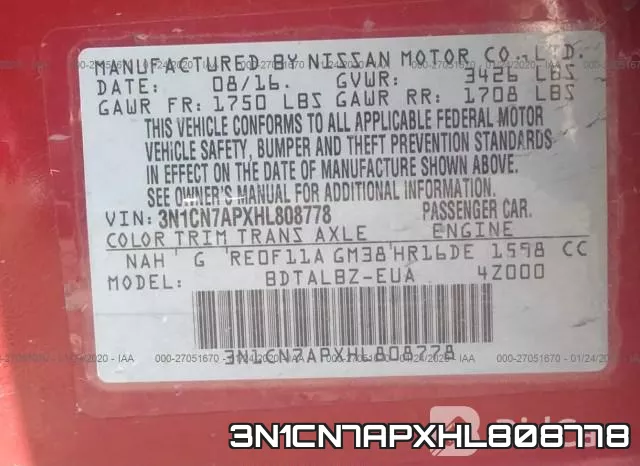 3N1CN7APXHL808778 фото 10