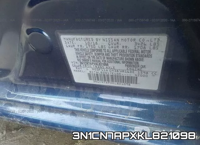 3N1CN7APXKL821098 фото 10