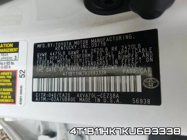 4T1B11HK7KU683338 фото 2