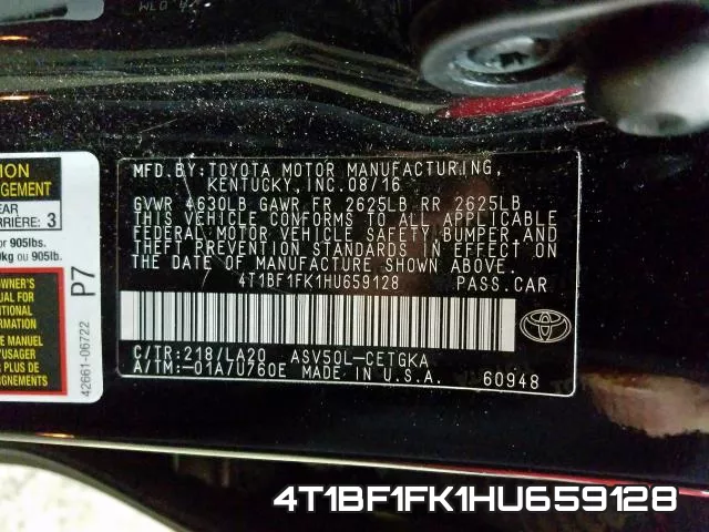 4T1BF1FK1HU659128 фото 2