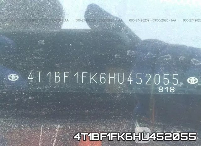 4T1BF1FK6HU452055 фото 10
