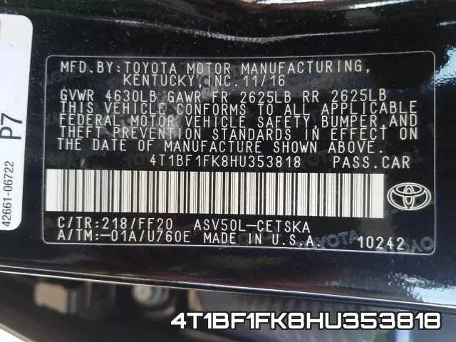 4T1BF1FK8HU353818 фото 2