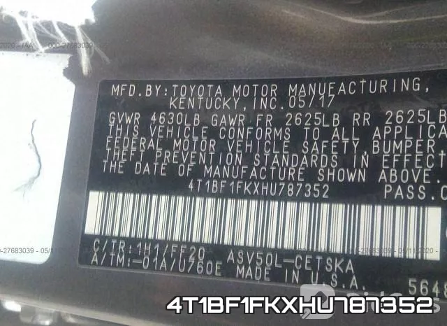4T1BF1FKXHU787352 фото 10