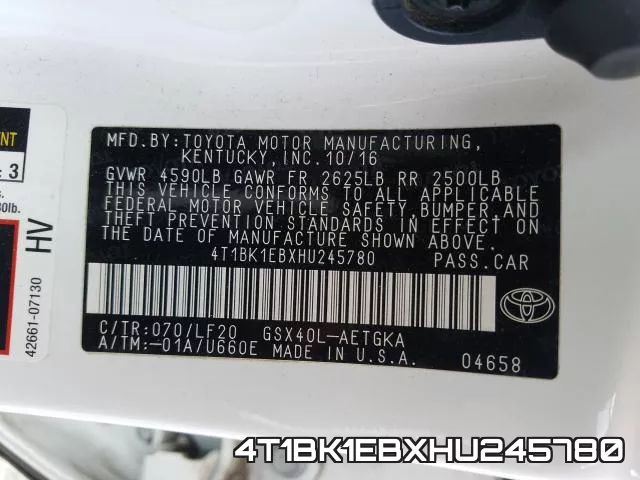 4T1BK1EBXHU245780 фото 2