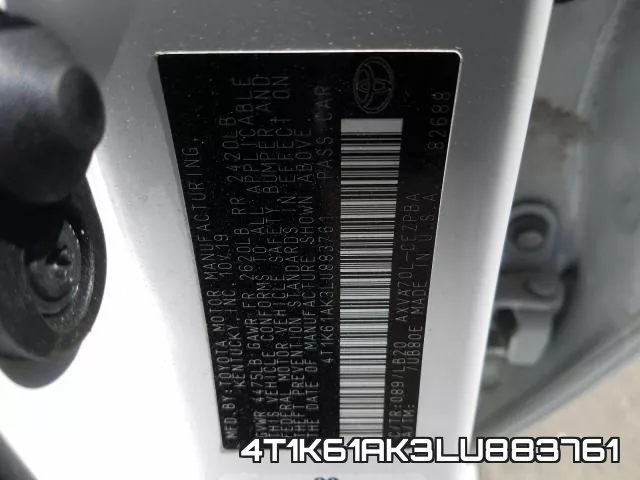 4T1K61AK3LU883761 фото 2
