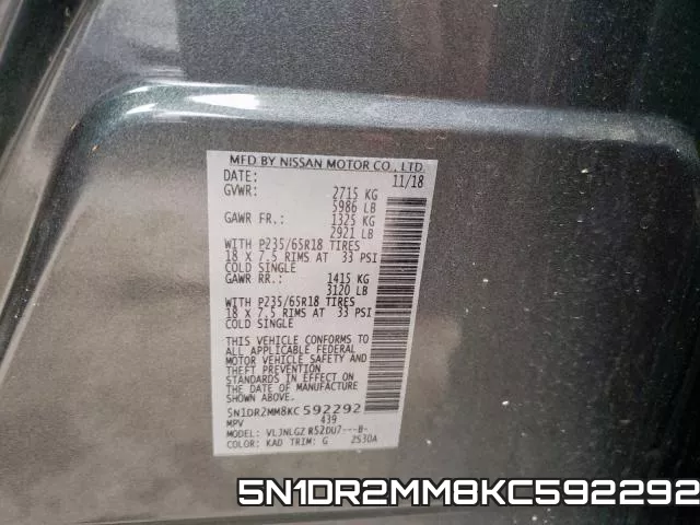 5N1DR2MM8KC592292 фото 2