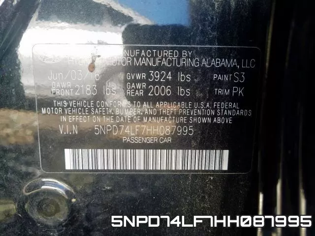 5NPD74LF7HH087995 фото 2