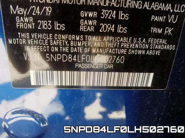 5NPD84LF0LH502760 фото 2