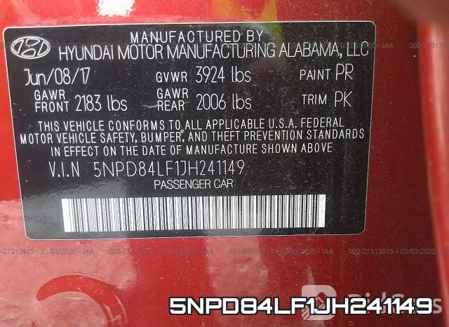 5NPD84LF1JH241149 фото 10