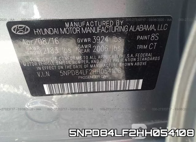 5NPD84LF2HH054108 фото 10