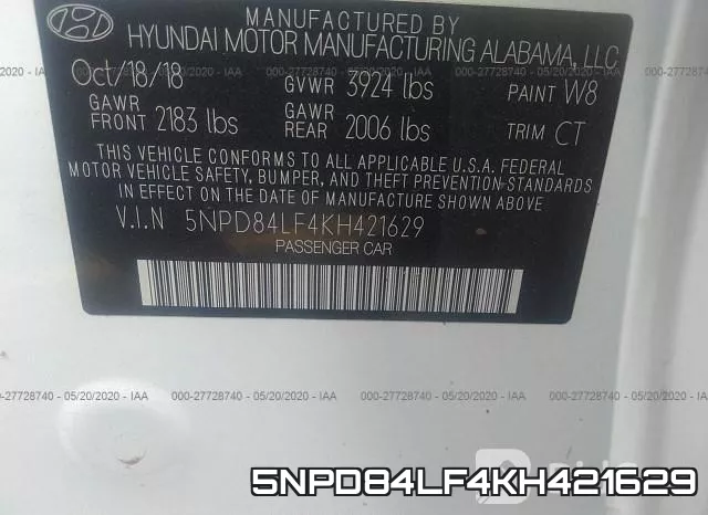 5NPD84LF4KH421629 фото 10