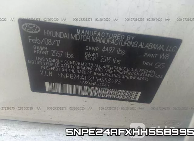 5NPE24AFXHH558995 фото 10