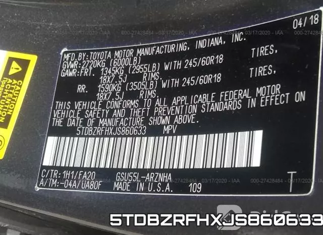 5TDBZRFHXJS860633 фото 10