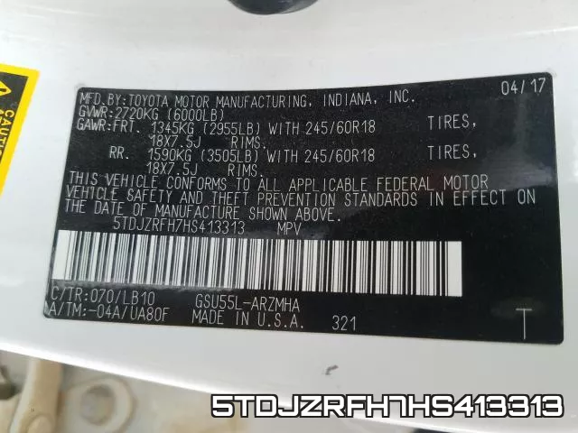 5TDJZRFH7HS413313 фото 2