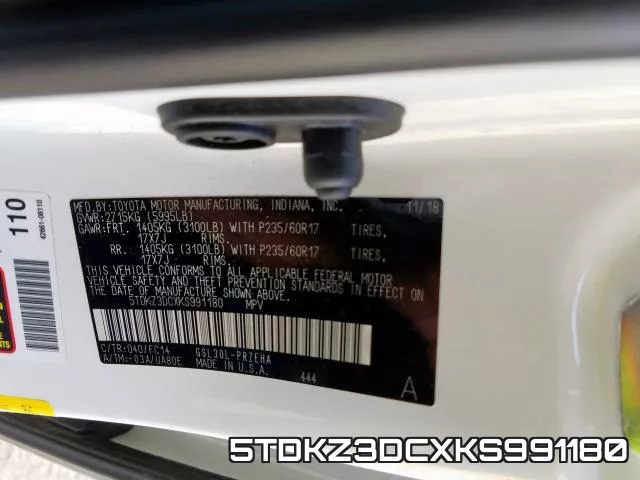 5TDKZ3DCXKS991180 фото 2