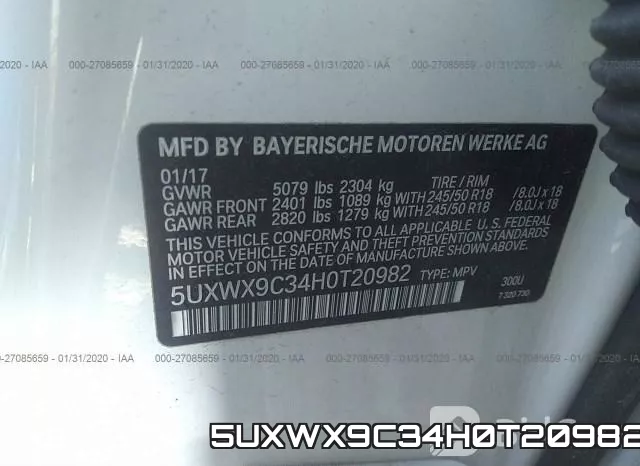 5UXWX9C34H0T20982 фото 10