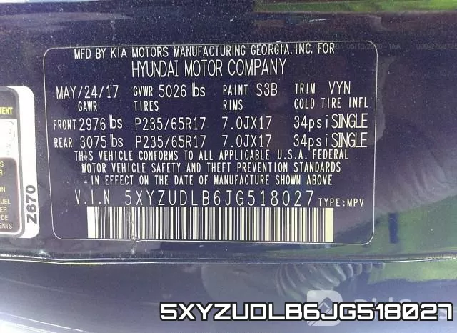 5XYZUDLB6JG518027 фото 10