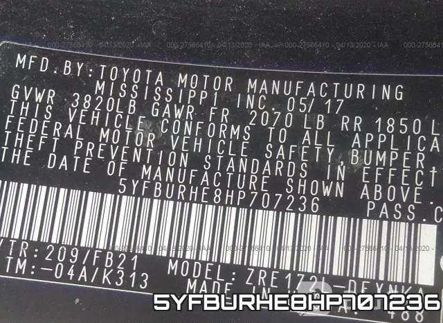 5YFBURHE8HP707236 фото 10