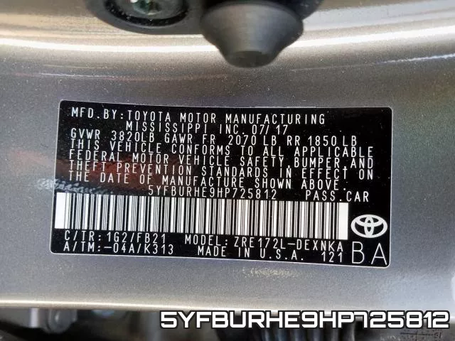 5YFBURHE9HP725812 фото 2