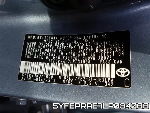 5YFEPRAE7LP034088 фото 2