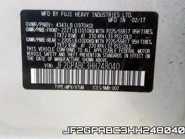 JF2GPABC3HH248040 фото 2