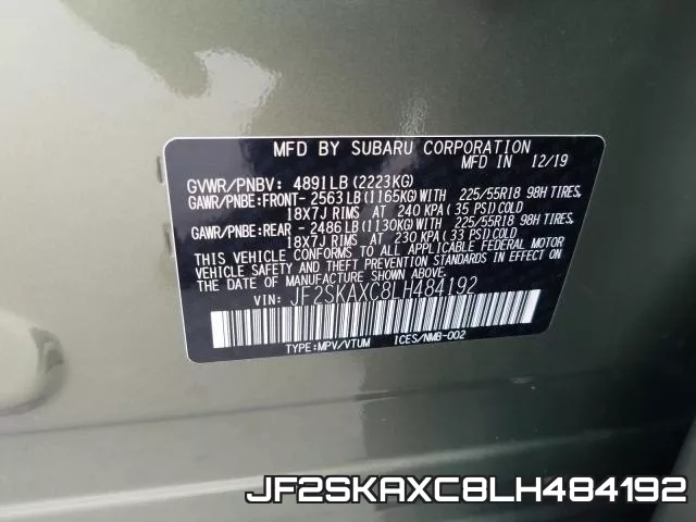 JF2SKAXC8LH484192 фото 2
