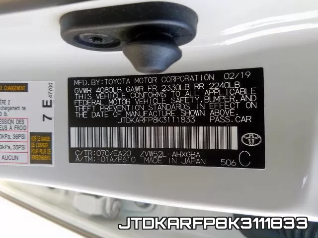 JTDKARFP8K3111833 фото 2
