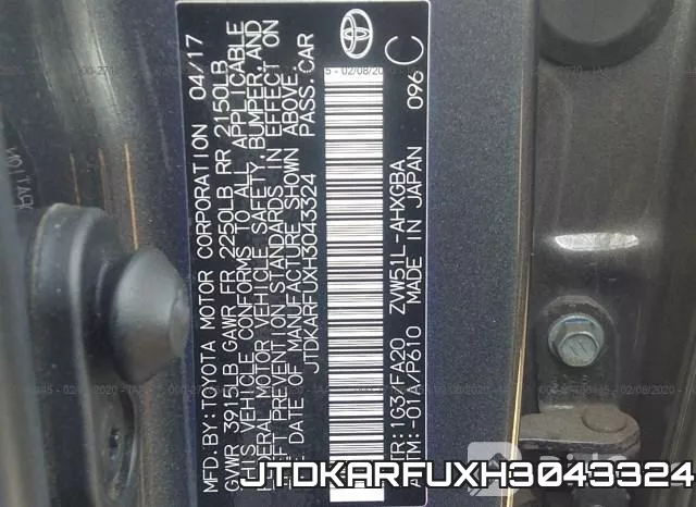 JTDKARFUXH3043324 фото 10