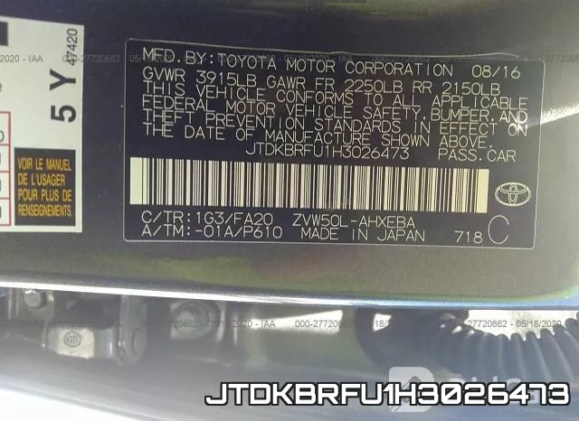JTDKBRFU1H3026473 фото 10