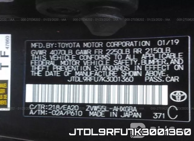 JTDL9RFU7K3001360 фото 10