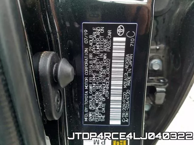 JTDP4RCE4LJ040322 фото 2