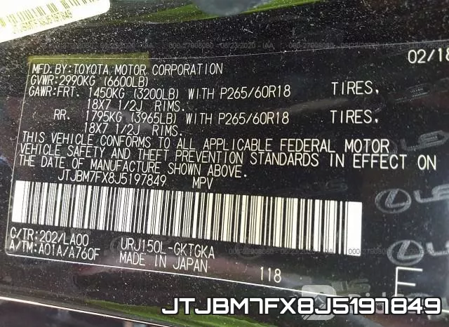 JTJBM7FX8J5197849 фото 10