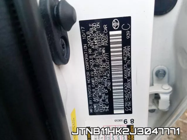 JTNB11HK2J3047771 фото 2