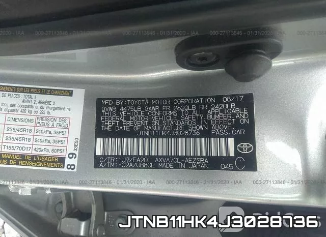JTNB11HK4J3028736 фото 10