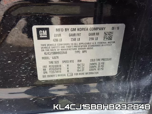KL4CJ1SB8HB032848 фото 2