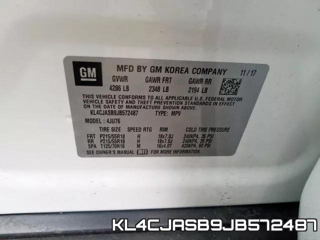 KL4CJASB9JB572487 фото 2