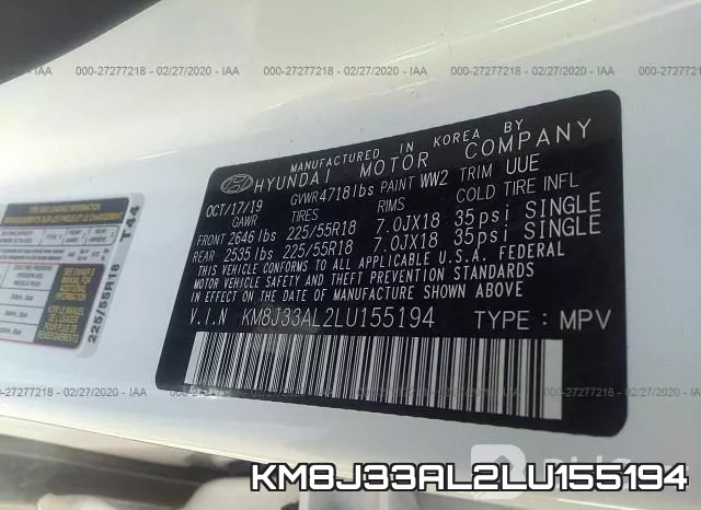 KM8J33AL2LU155194 фото 10
