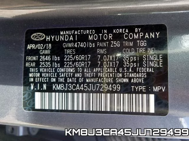 KM8J3CA45JU729499 фото 2