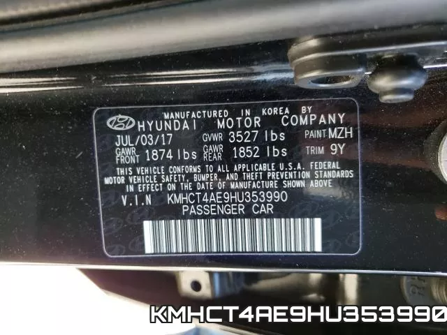 KMHCT4AE9HU353990 фото 2
